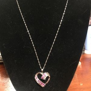 14k white gold necklace & 10k diamond pendant